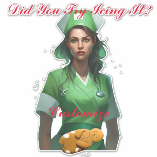 Grappige Verpleegster Icing It Thunder_Cove Sticker (Voorkant)