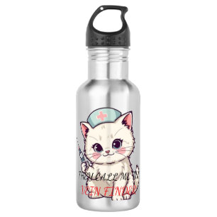 Grappige Verpleegster Kat De Aderzoeker Gepersonal Waterfles