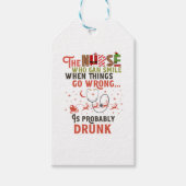 Grappige Verpleegster Kerstmis Pun Quote Hilarisch Cadeaulabel (Voorkant)