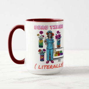 Grappige Verpleegster Zombie "Dead Tired Letterlij Mok
