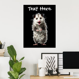 Grappige Verraste Geschokte Opossum Poster