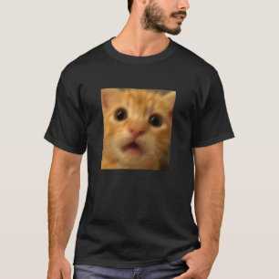Grappige Verraste Oranje Kitten Kat Wazige Foto Me T-shirt