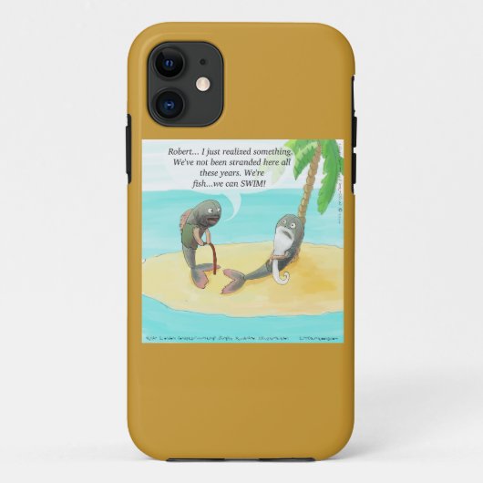Grappige Verwarde Vis Op Woestijn Eiland iPhone 5 Case-Mate iPhone Case (Achterkant)