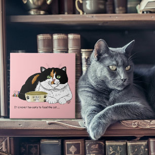 Grappige Verwende Schotse Kat Voer Kat Roze Tegeltje