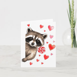 Grappige Verwilderde Wasbeer Valentijnsdag Sarcast Kaart