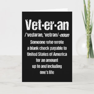 GRAPPIGE VETERAN Amerikaanse Veteranen Cadeau Vete Kaart