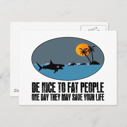 Grappige vette grap briefkaart (Voorkant / Achterkant)