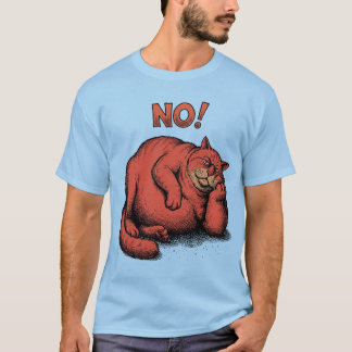 Grappige Vette Kat "NEE!" Anti-Sociaal T-shirt