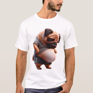 Grappige Vette Pug Chonk Hond Chubby Pug Hondenlie T-shirt