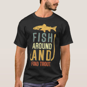 Grappige vette vissen  – Vissen rond en vind forel T-shirt