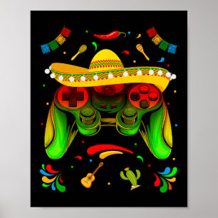 Grappige videogame Cinco De Mayo jongens kinderen Poster