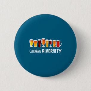 Grappige Vier Diversiteit Bier Kleding Voor Hem Ee Ronde Button 5,7 Cm
