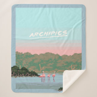 Grappige Vier Famingo Liefhebbers | Flamingo Gesch Sherpa Deken