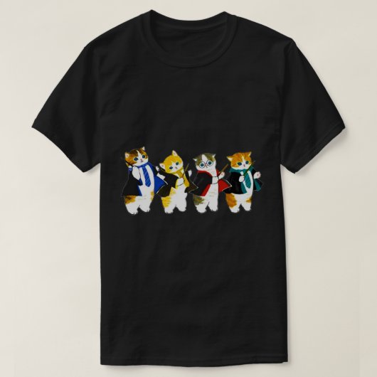 grappige vier katten 1 t-shirt (Design voorkant)