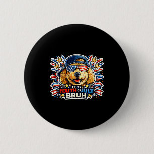 Grappige vierde juli bruh goldendoodle hond ronde button 5,7 cm