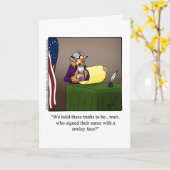 Grappige Vierde Juli-kerstkaart Kaart (Gele Bloem)