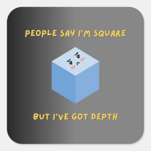 Grappige Vierkante Wiskunde Pun Stickers