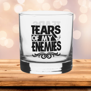 Grappige vijand scheurt woord kunst whisky glas
