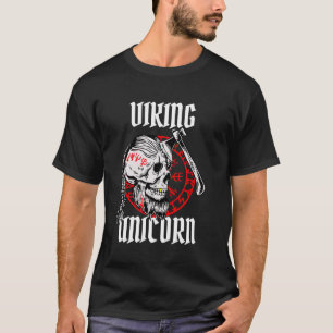Grappige Viking Eenhoorn Bijl Schedel Noorse Mytho T-shirt