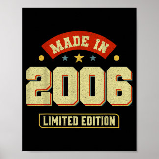 Grappige Vintage 2006 Verjaardags Citaten Feest Poster