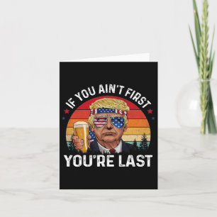 Grappige Vintage 4 juli Donald Trump Drinkt Me Kaart