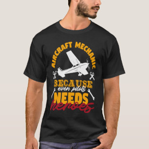 Grappige vintage auto vliegtuigmachinist typografi t-shirt