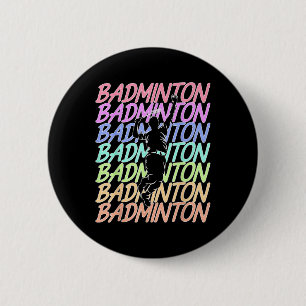 Grappige vintage badminton shuttle badminton spele ronde button 5,7 cm