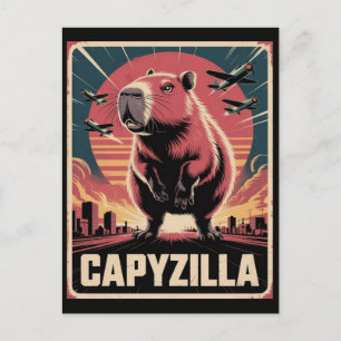 Grappige vintage capybara liefhebber reuzen knaagd briefkaart