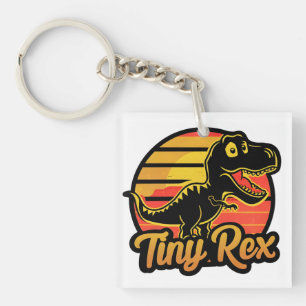 Grappige vintage dinosaurus Trex bij zonsondergang Sleutelhanger