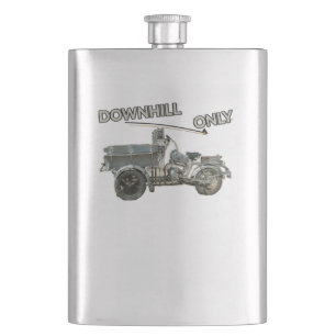 Grappige vintage downhill motorfiets flacon