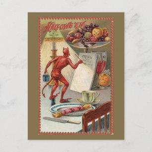 Grappige vintage Halloween-illustratie Briefkaart