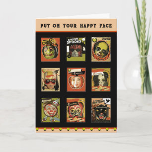 Grappige vintage Halloween kaart