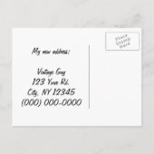 Grappige Vintage, ik ben verhuisd Aankondigingskaart (Achterkant)