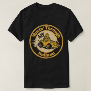 Grappige Vintage Indiana Corn Race Auto Retro T-shirt