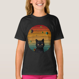 Grappige Vintage Kat In De Ruimte T-shirt