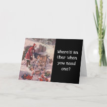 Grappige Vintage Kerstman Vakantietkaart