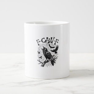 Grappige Vintage Kraai F-Caw-F Extra Grote Beker