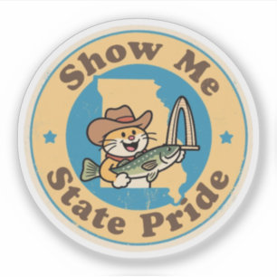 Grappige vintage Missouri meerval cowboyhoed retro Sticker