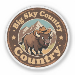 Grappige vintage Montana bizon cowboyhoed Sticker