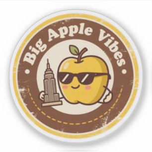 Grappige Vintage New York Apple Zonnebril Retro Sticker