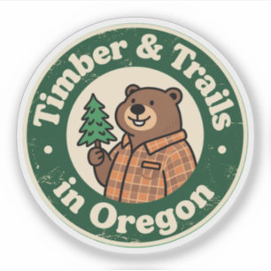 Grappige Vintage Oregon Beaver Flanel Evergreen Sticker