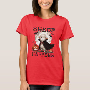 Grappige Vintage Schapen Halloween T-shirt