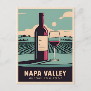 Grappige Vintage Travel Napa Valley Wine Humor Briefkaart