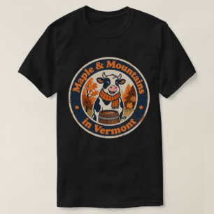 Grappige vintage Vermont-koe esdoornsiroop retro T-shirt