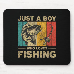 Grappige Vintage Vist grappen Boys Fisherman B Fis Muismat
