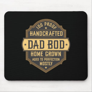 Grappige vintage-whiskeylabel Dad Bod Vaderdag  Muismat