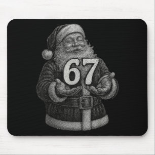 Grappige Vintage Zes Zeven 6 7 Meme Kerstman Kerst Muismat