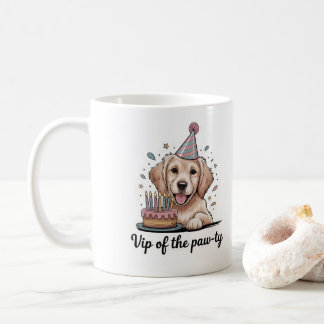 Grappige "VIP van het Poes-feest" Hond Verjaardag Koffiemok