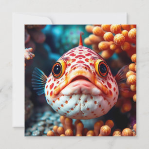 Grappige Vis Close-up Blanco Kaart