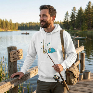 Grappige Vis en Worm aan de Haak Visvangst Humor Hoodie